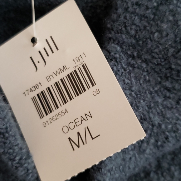 J. JILL tie side teal oversized sweater pullover - Picture 8 of 8